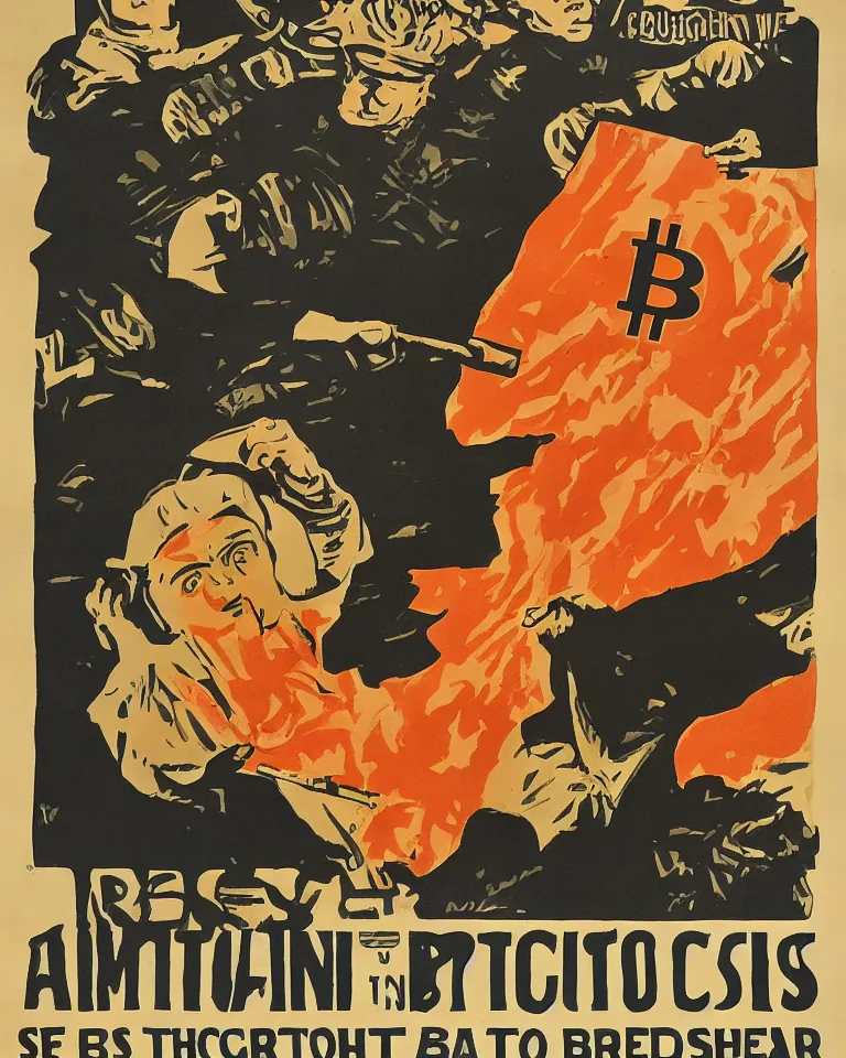 Image similar to Buy Bitcoin ww1 american propaganda poster, image of a Bitcoin coin on a ww1 american propaganda poster