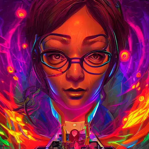 Image similar to skill magic geek inside matrix deepdream radiating a glowing aura stuff loot legends stylized digital illustration video game icon artstation lois van baarle, ilya kuvshinov, rossdraws,