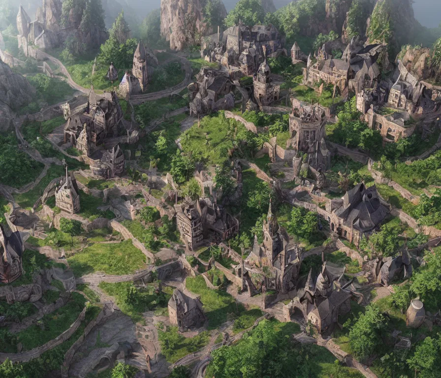 Image similar to a beautiful hyperrealistic detailed 3 d render of medieval fantasy outposts, by anton otto fischer, atey ghailan, unreal engine, octane render, gigantic, 3 d, brilliantly coloured, intricate, multiple angles, trending on artstation, volumetric lighting, hdr, polished, micro details, ray tracing, 4 k