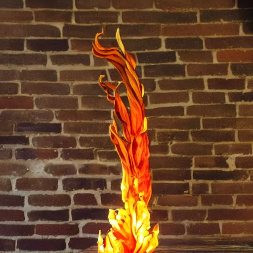 Prompt: Dracaena cinnabari made out of flames