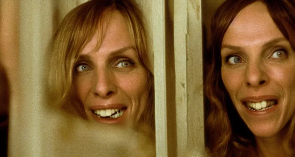 Image similar to Toni Collette in The Shining, cinematography 1980