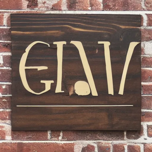 Prompt: wooden sign, gary