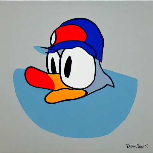 Image similar to modern abstract minimalist art of Donald Duck