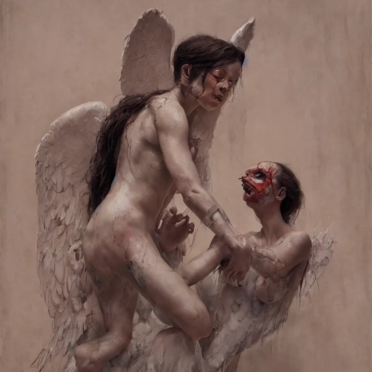 Image similar to angel, 3 d render, esao andrews, jenny saville, surrealism, dark art by james jean, greg rutkowski