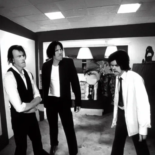 Image similar to a cool photo backstage at the film location of Pulp Fiction