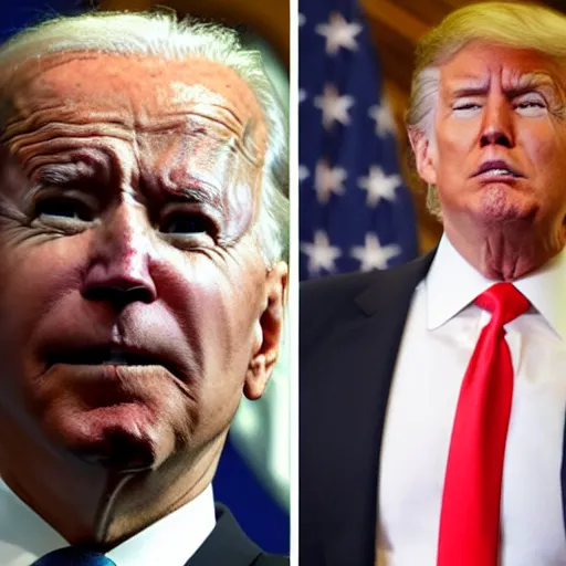 Image similar to joe biden pretending to be donald trump