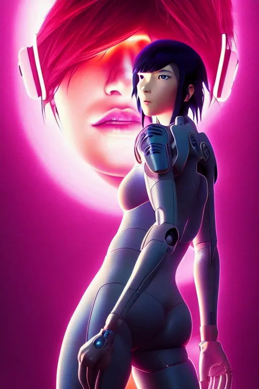 Image similar to weta disney pixar movie still portrait photo of ghost in the shell anime : : as motoko kusanagi by pixar : : by ilya kuvshinov, rossdraws, artgerm, maxim cover, octane render, 3 d, volumetric lighting, anti aliasing, raytracing : :