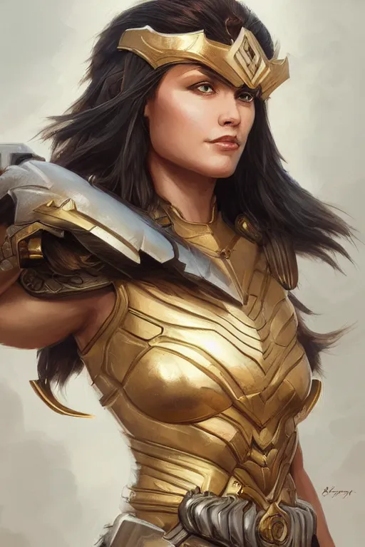 Image similar to amazon valkyrie athena, d & d, fantasy, portrait, highly detailed, headshot, digital painting, trending on artstation, concept art, sharp focus, illustration, art by artgerm and greg rutkowski and magali villeneuve