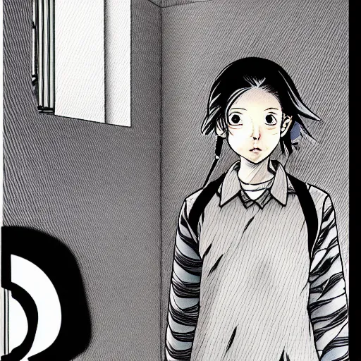 Image similar to young girl by naoki urasawa, detailed, manga, illustration