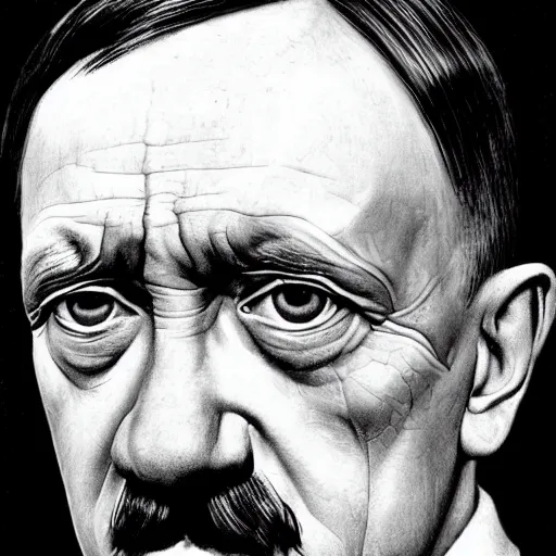 Image similar to 2 0 7 0 adolf hitler portrait : : photorealistic detailed intricate face details ultradetailed ultra - realistic by hieronymus bosch and james jean