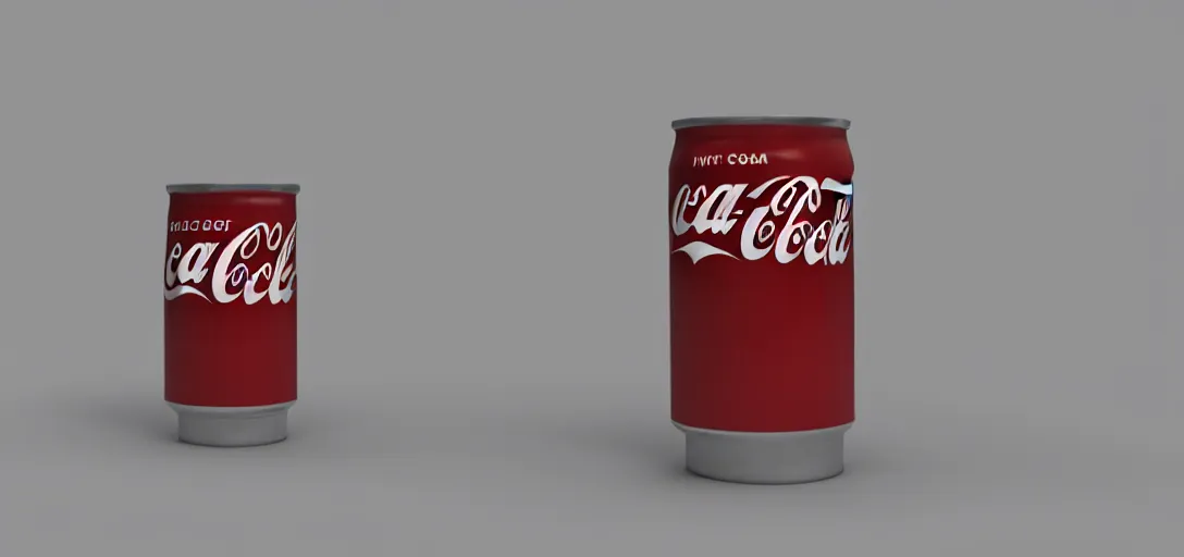 Image similar to 3 d render of a can of coke