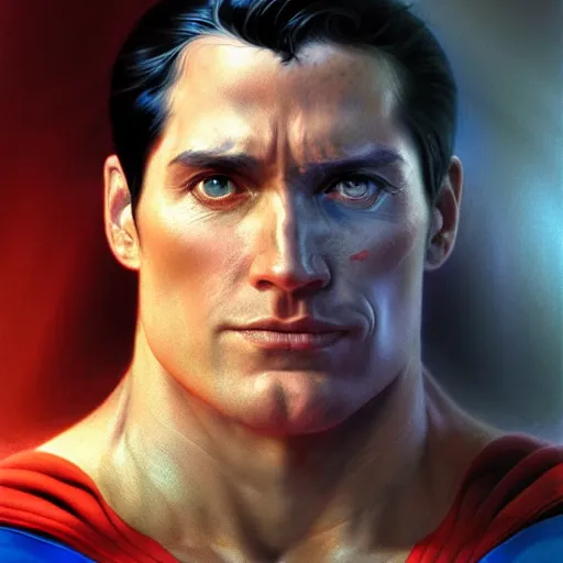 Prompt: a hyper - realistic character concept art portrait of superman, depth of field background, artstation, award - winning realistic sci - fi concept art by jim burns and greg rutkowski, beksinski, a realism masterpiece, james gilleard, bruegel, alphonse mucha, and yoshitaka amano.