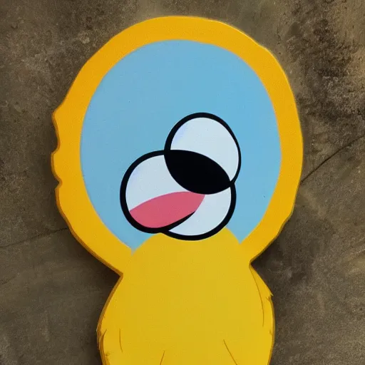 Image similar to yellow bird character from adventure time,