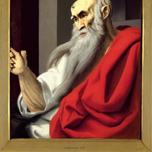 Prompt: painting of St. Jerome wearing a cast