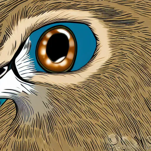 Image similar to extremely detailed cartoon bird looking directly into camera