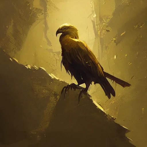 Image similar to a yellow crow by greg rutkowski