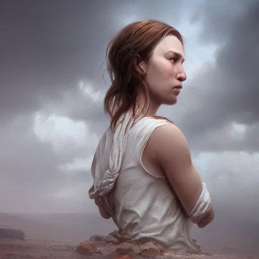 Image similar to a white and a brown woman merging together over time by greg rutkowski, hyperrealist, cinema 4 d, sicodelica, rendering unreal engine 5 digital art