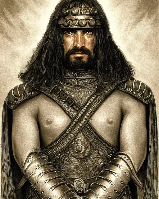 Prompt: ultrarealistic illustration of spanish conquistador, symmetrical, by daniel zrom and nicola saviori