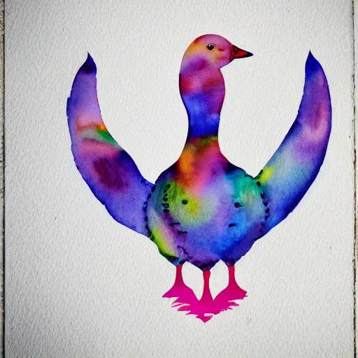 Image similar to cute goose, watercolor, decal design