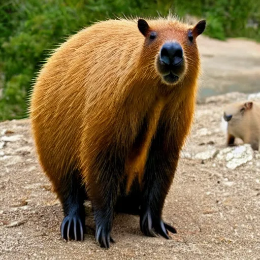 Image similar to a gummy bear but it ’ s a capybara instead of a bear