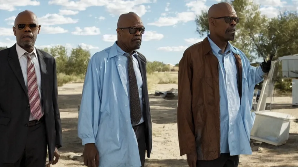 Prompt: A still of Samuel L. Jackson as Saul Goodman in Breaking Bad