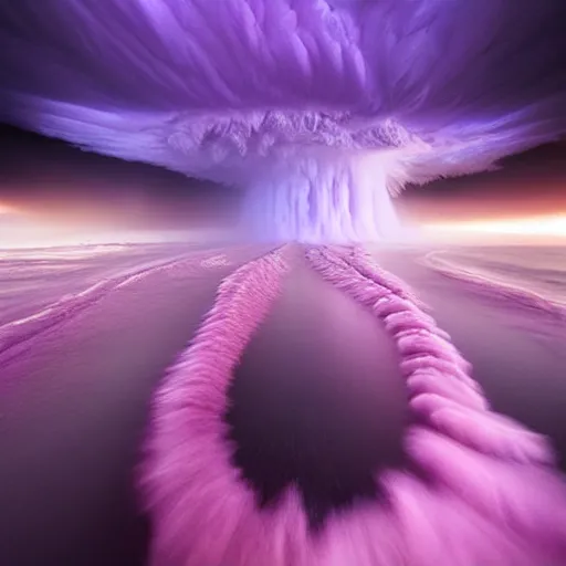 Image similar to amazing photo of a purple tornado in the sky by marc adamus, beautiful dramatic lighting