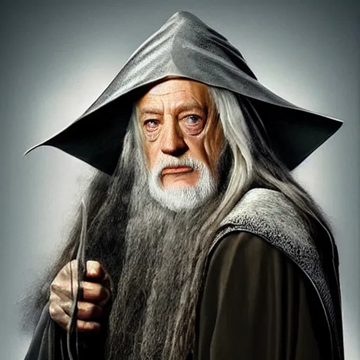 Prompt: Angela Merkel as Gandalf in Lord of the ring, portrait