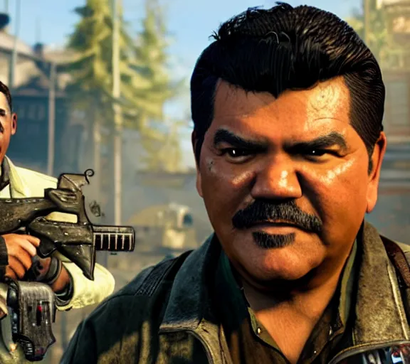 Image similar to george lopez in call of duty zombies, ps 4