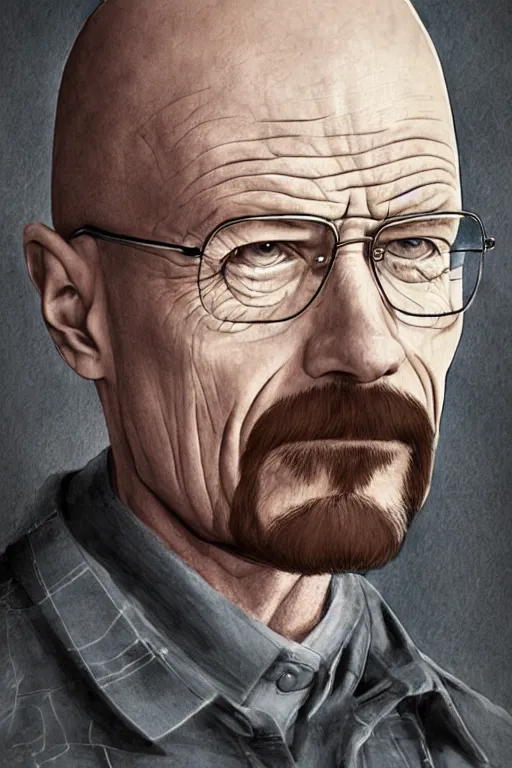 Image similar to an illustration of walter white in the style of mary grandpre, beautiful intricately detailed, hd diffuse lighting, fantasy, intricate, elegant, highly detailed, lifelike, photorealistic, illustration, concept art, smooth, sharp focus, art by mary grandpre