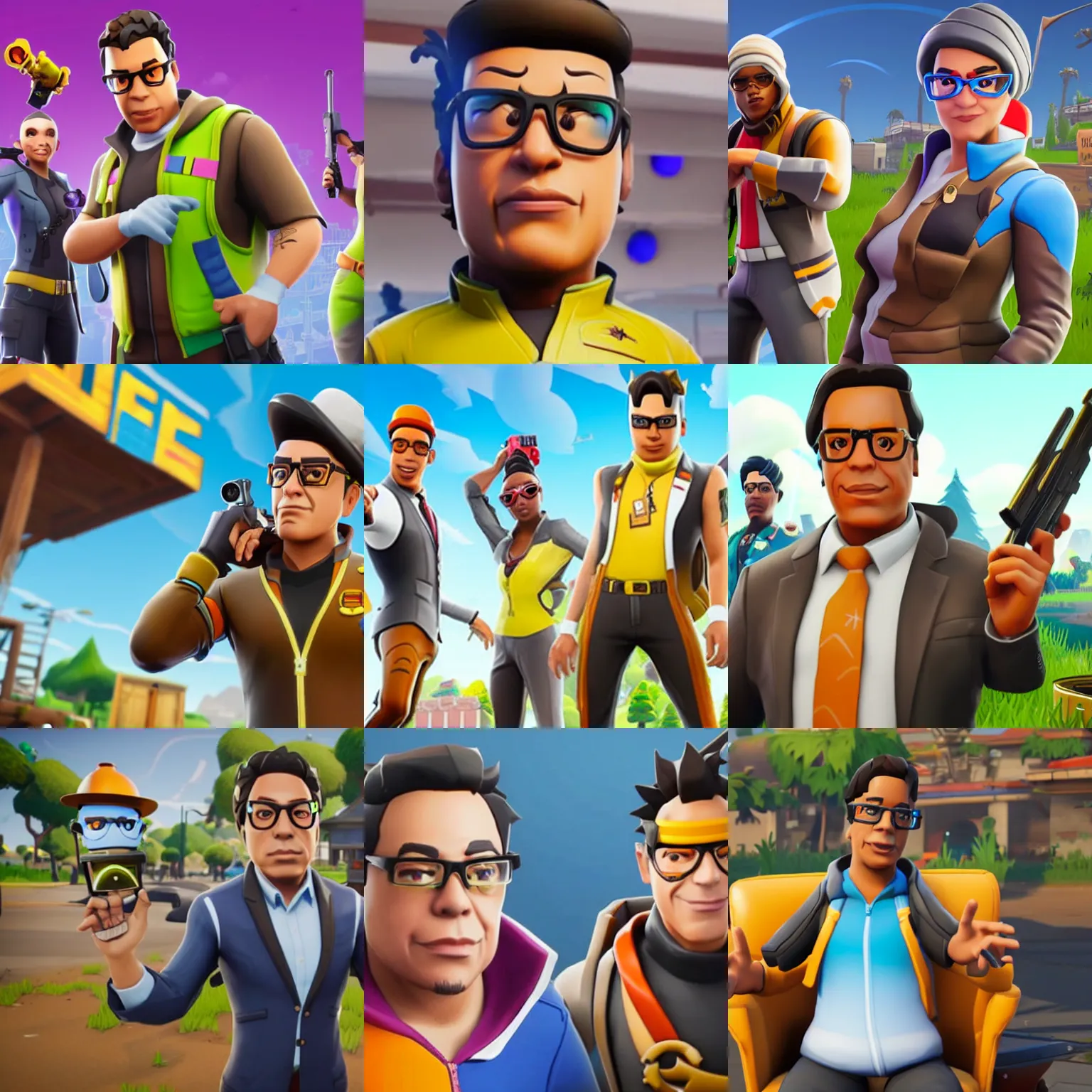 Prompt: Gustavo Petro as a Fortnite character