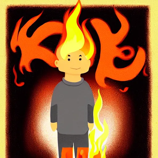 Prompt: this is fine, fire, by kc green