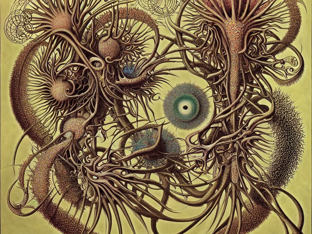 Image similar to neo surrealism, art by ernst haeckel and daniel martin diaz