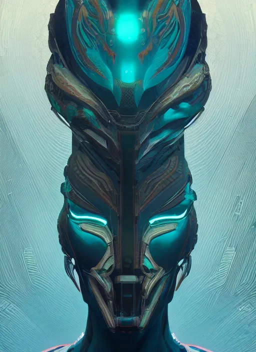 Image similar to symmetry!! portrait of teal alien in the style of horizon zero dawn, machine face, intricate, elegant, highly detailed, digital painting, artstation, concept art, smooth, sharp focus, illustration, art by artgerm and greg rutkowski and alphonse mucha, 8 k