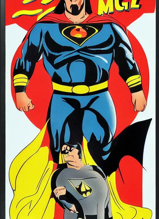 Image similar to an 8 0's john alvin superhero movie poster starring steven seagal as the character fat batman movie is called fat bat man