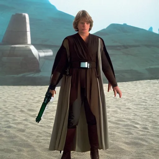 Prompt: andrea the giant as luke skywalker in star wars