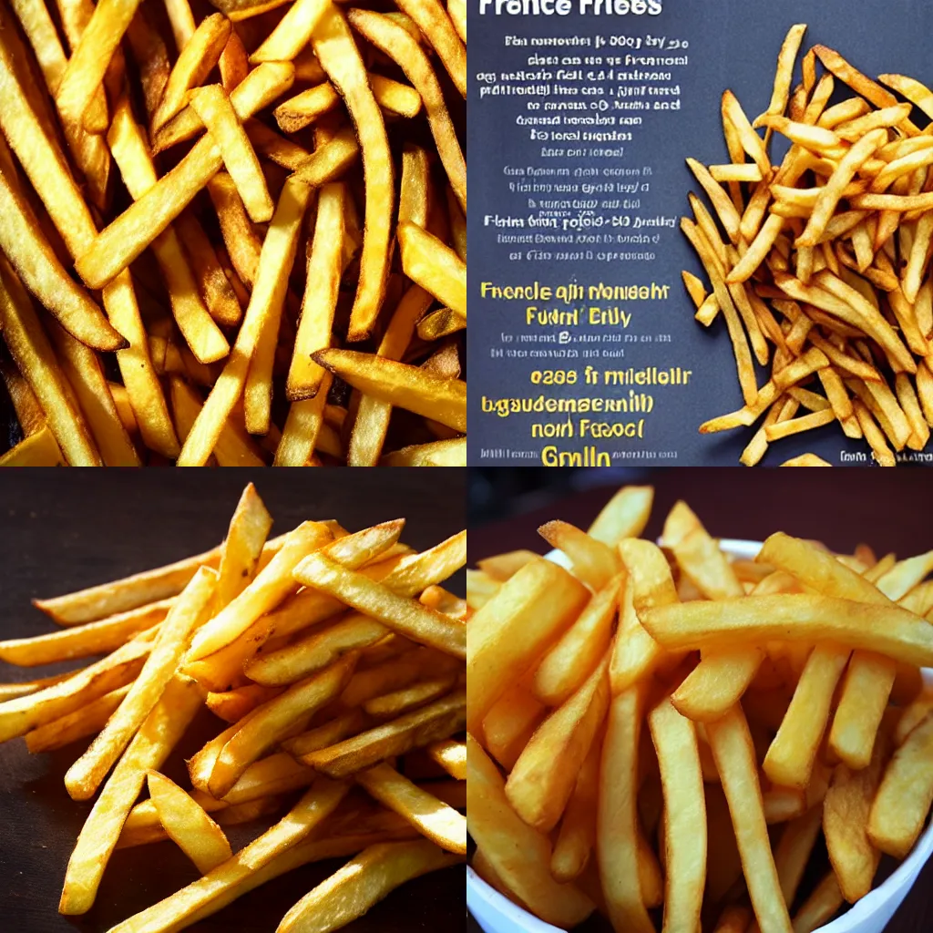 Prompt: millions of French fries