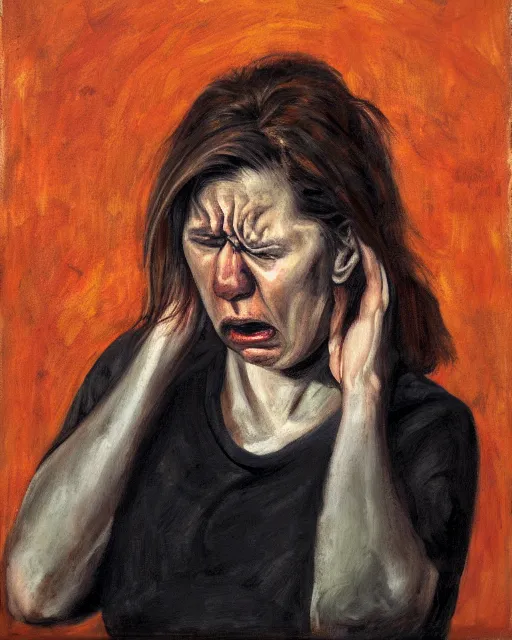 Image similar to a portrait of anguish