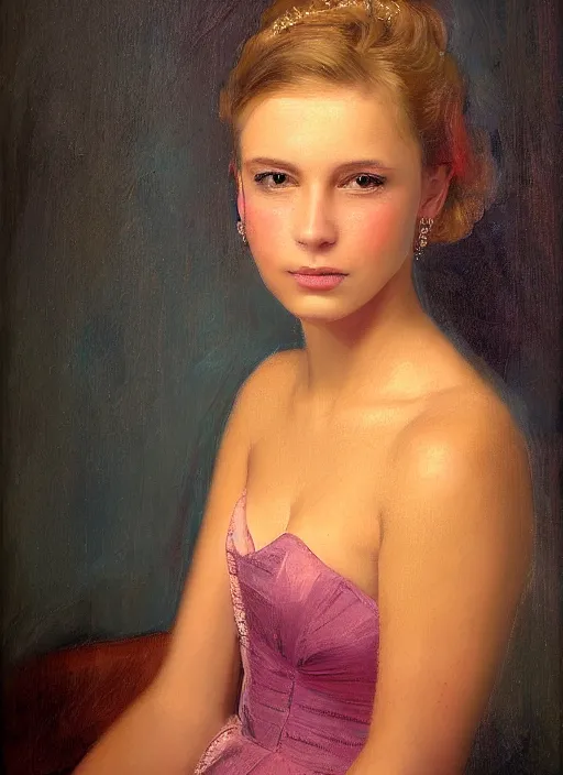 Image similar to a portrait of a pretty young lady by wes craig