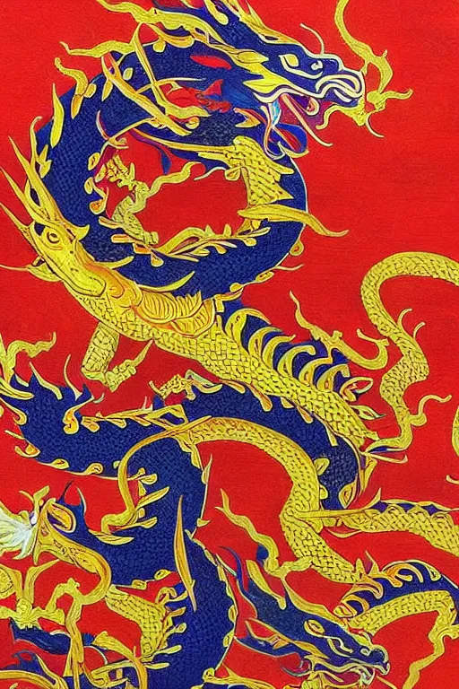 Image similar to thai dragon paintings by Chalermchai Kositpipat