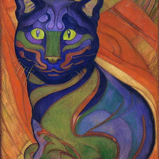 Image similar to cloisonne cat head sculpture, by annie swynnerton and diego rivera and nicholas roerich and jean delville, symbolist, dramatic lighting, god rays, art brut, rich colors, smooth, sharp focus, extremely detailed, adolf wolfli, by janet fish and ( donato giancola and bilibin )