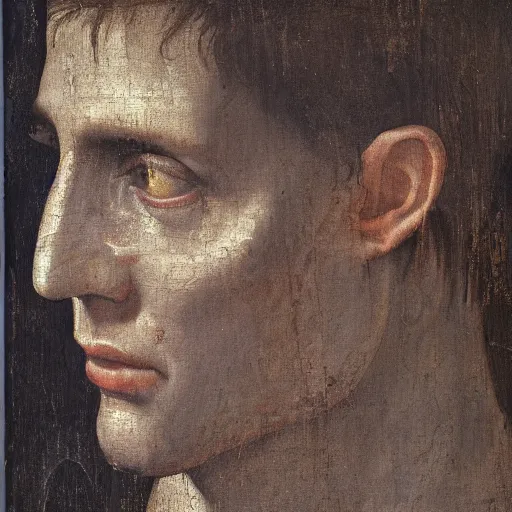 Image similar to A 14th century italian renaissance oil painting of Jerma985, portrait of Jerma985, grainy, realistic, very realistic, hyperrealistic, highly detailed, very detailed, extremely detailed, very neat, very epic, very cool, detailed, trending on artstation