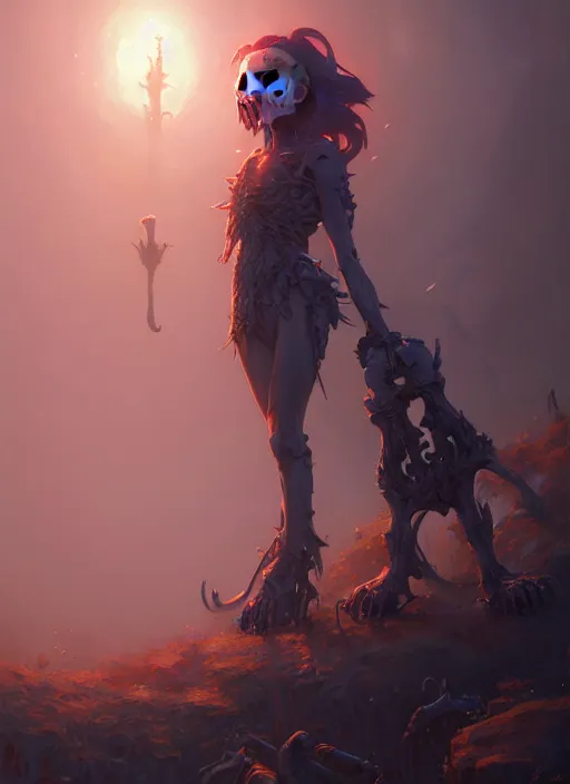 Image similar to Highly detailed necrotic bones, Stephen Bliss, unreal engine, fantasy art by Greg Rutkowski, Loish, Rhads, Makoto Shinkai and Lois van baarle, ilya kuvshinov, rossdraws, Tom Bagshaw, global illumination, radiant light, detailed and intricate environment