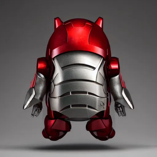 Prompt: Totoro as iron man, lit eyes product photo, studio lighting