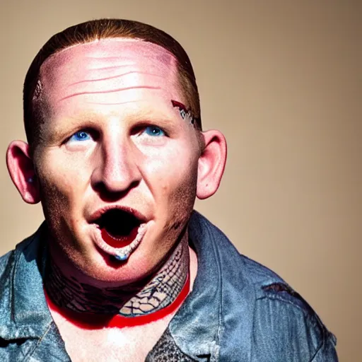 Image similar to studio photo of corey taylor without eyebrows, studio portrait