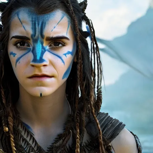 Image similar to Still of Emma Watson in Avatar movie, blue