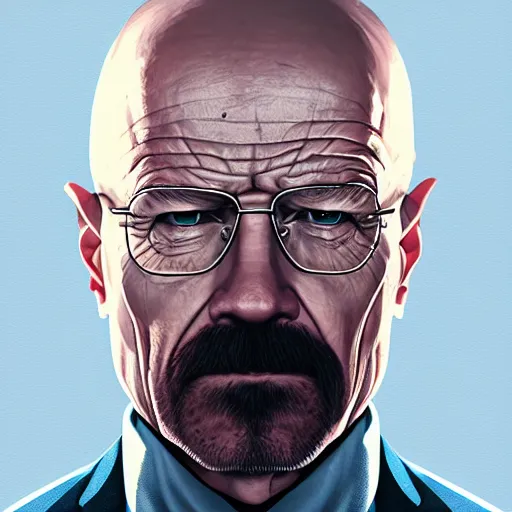 Prompt: Walter White in Disco Elysium, hyperdetailed stylistic character portrait, ArtStation, cgsociety, 8k