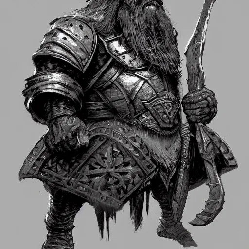 Image similar to a concept art of a angry dwarf from Disciples 2, heavy armor, intricate, detailed, award winning, fantasy, style of Frank Frazetta, concept art, trending on artstation, Dungeon and Dragons