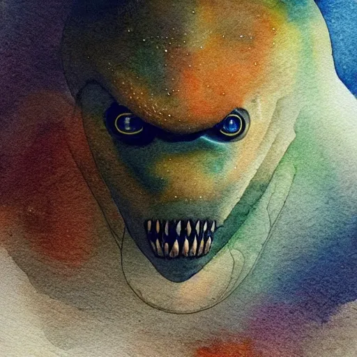 Image similar to creature from another planet in its natural environment. beautiful light. grainy and rough. soft colour scheme. beautiful artistic watercolor by lurid. ( 2 0 2 2 )