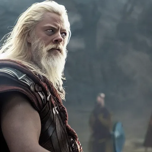 Prompt: emma stone as odin all father from thor movie, highly detailed, cinematic shot, cinematic lighting, 8 k