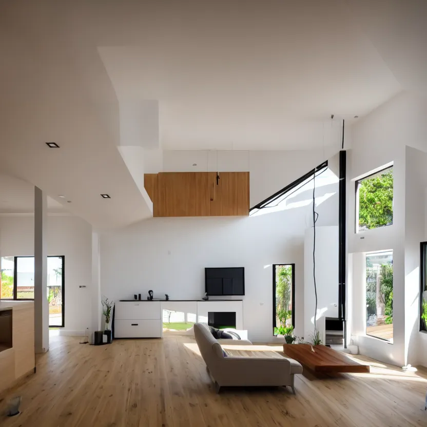 Image similar to Interior photograph of a bright modern house, 8k, ultra HD